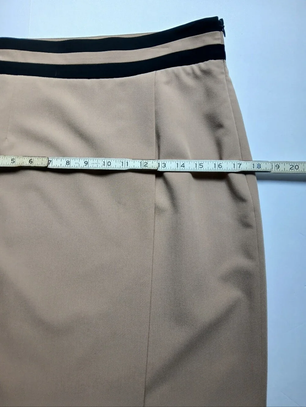 Worthington Womens Skirt Size 8 Tan Black Striped Waist, Lined, Career, Work